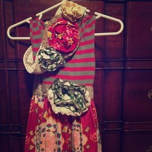 Mustard Pie 18 months dress, with headband - great